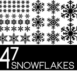 SNOWFLAKE Pack of 47 Decals for the Holidays- Christmas Winter Decorations - For Windows, Door, Cups, Christmas Stickers