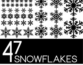 SNOWFLAKE Pack of 47 Decals for the Holidays- Christmas Winter Decorations - For Windows, Door, Cups, Christmas Stickers