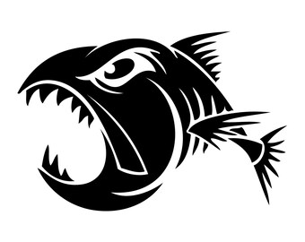 Big Mouth Fish Decal | Vinyl Sticker - Newborn Nursery, Car, Window, Laptop Vinyl Decals