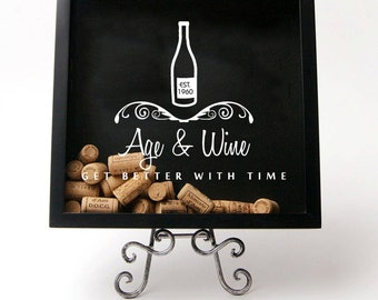 Age and Wine Get Better With Time Decal - Year Customized - for shadow boxes, and more