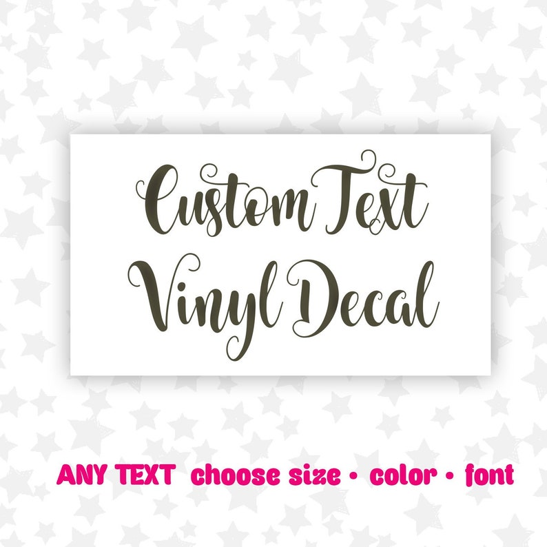 Custom Name Decal Vinyl Sticker Personalized Decal Etsy