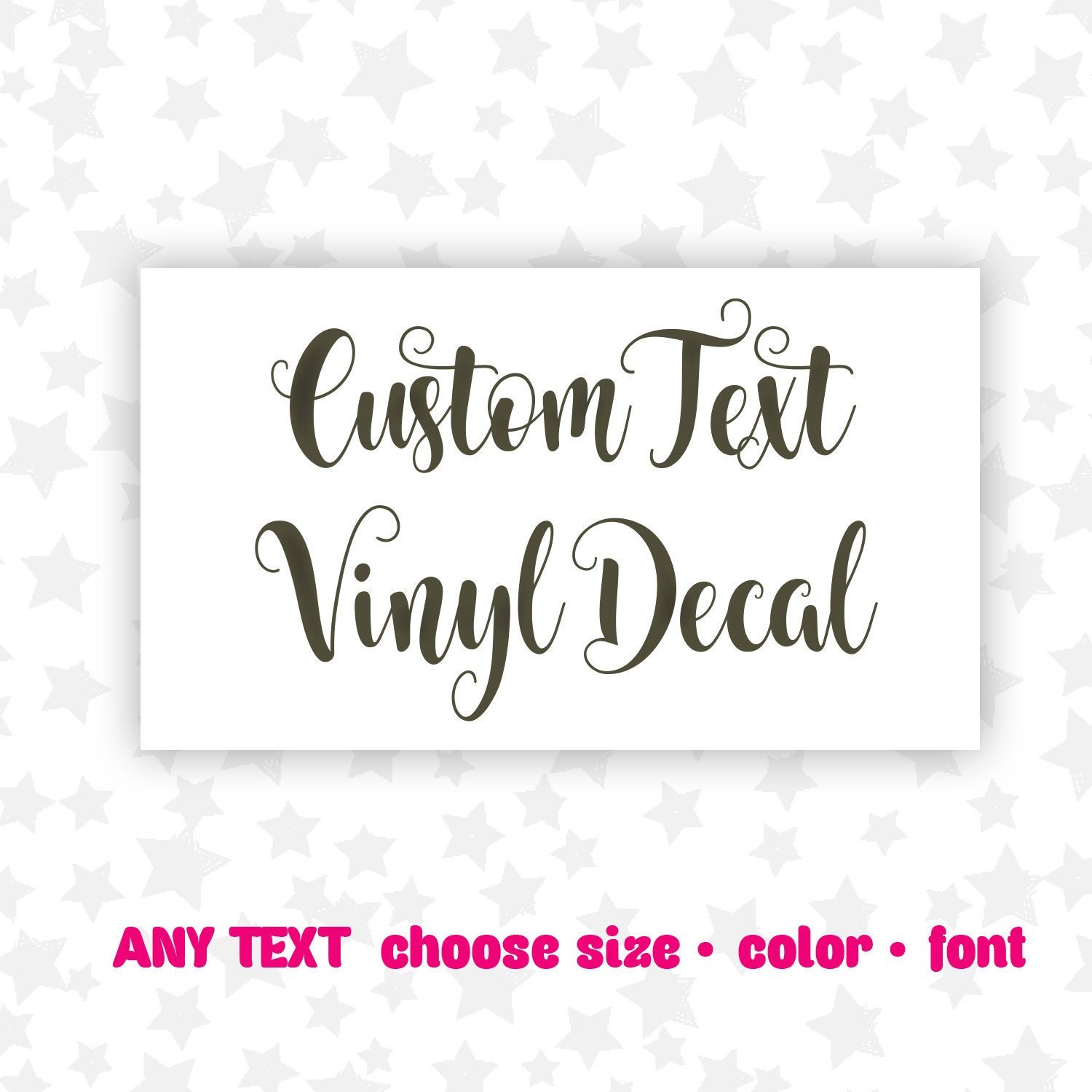 Custom Name Decal Vinyl Sticker Personalized Decal Custom Text Decal You Choose Font