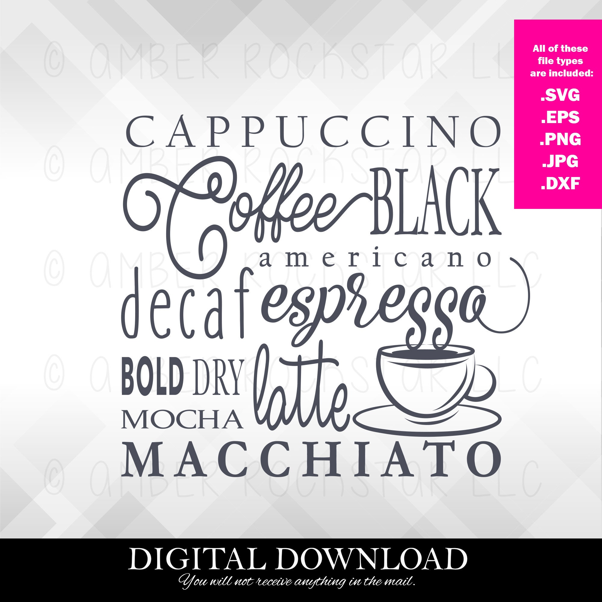 Download Svg Digital Download Coffee Collage Svg File To Make Etsy
