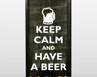 Keep Calm and HAVE A Beer - Vinyl Sticker Decal / Sticker - CORNHOLE, shadow boxes, wall, window vinyl decals