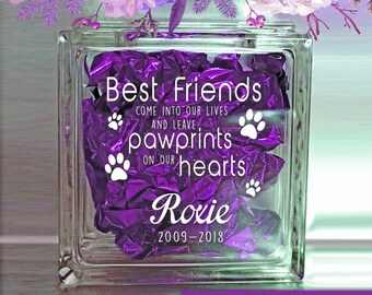 Pet Remembrance Gift - Pet Loss Gift | In Loving Memory | Decal Only. Glass Block Not Included