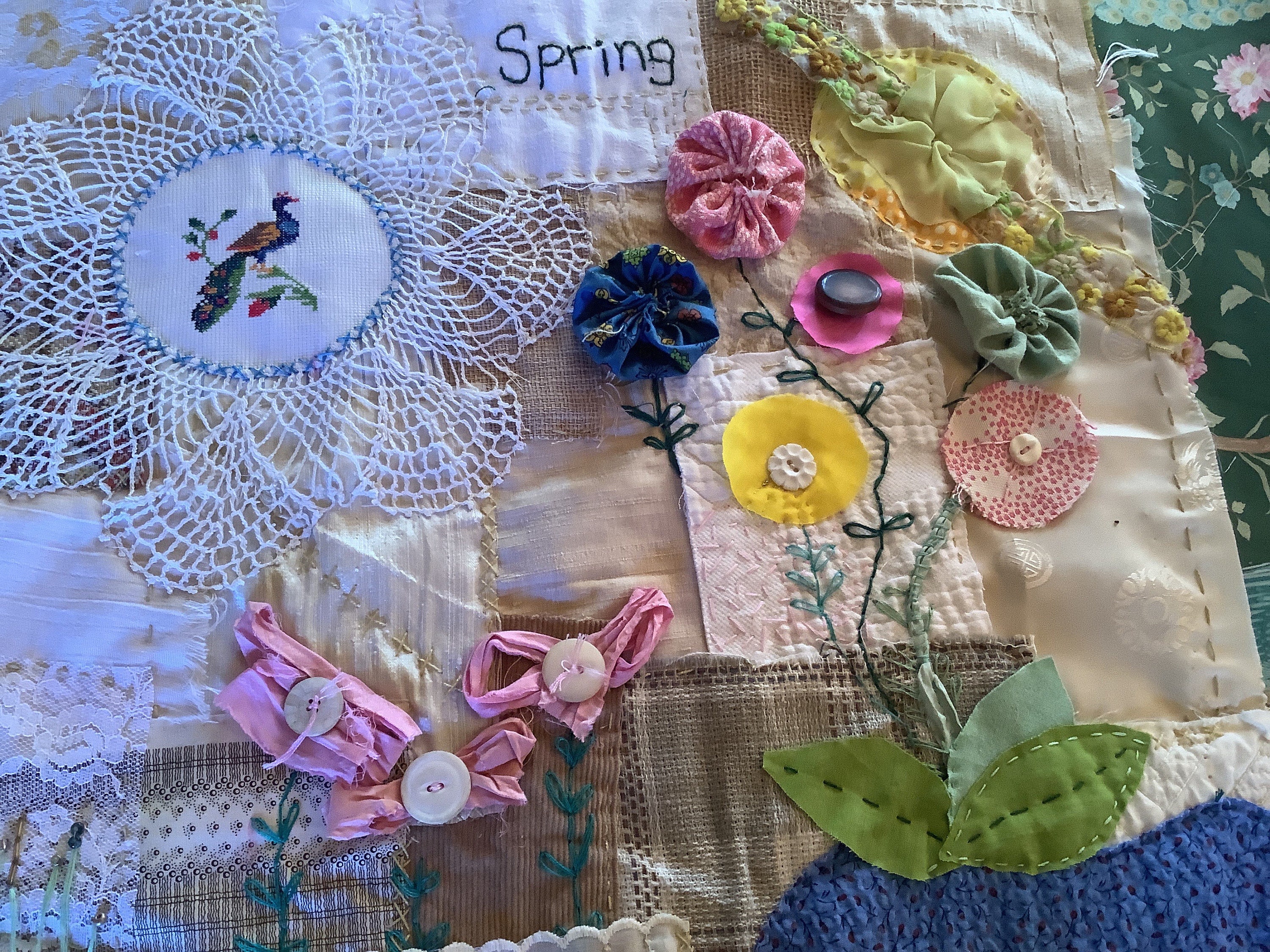 Springtime Slow Stitching Craft Kit - Tea and a Sewing Machine