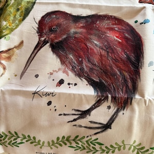 New Zealand Fabric Panel with Native birds