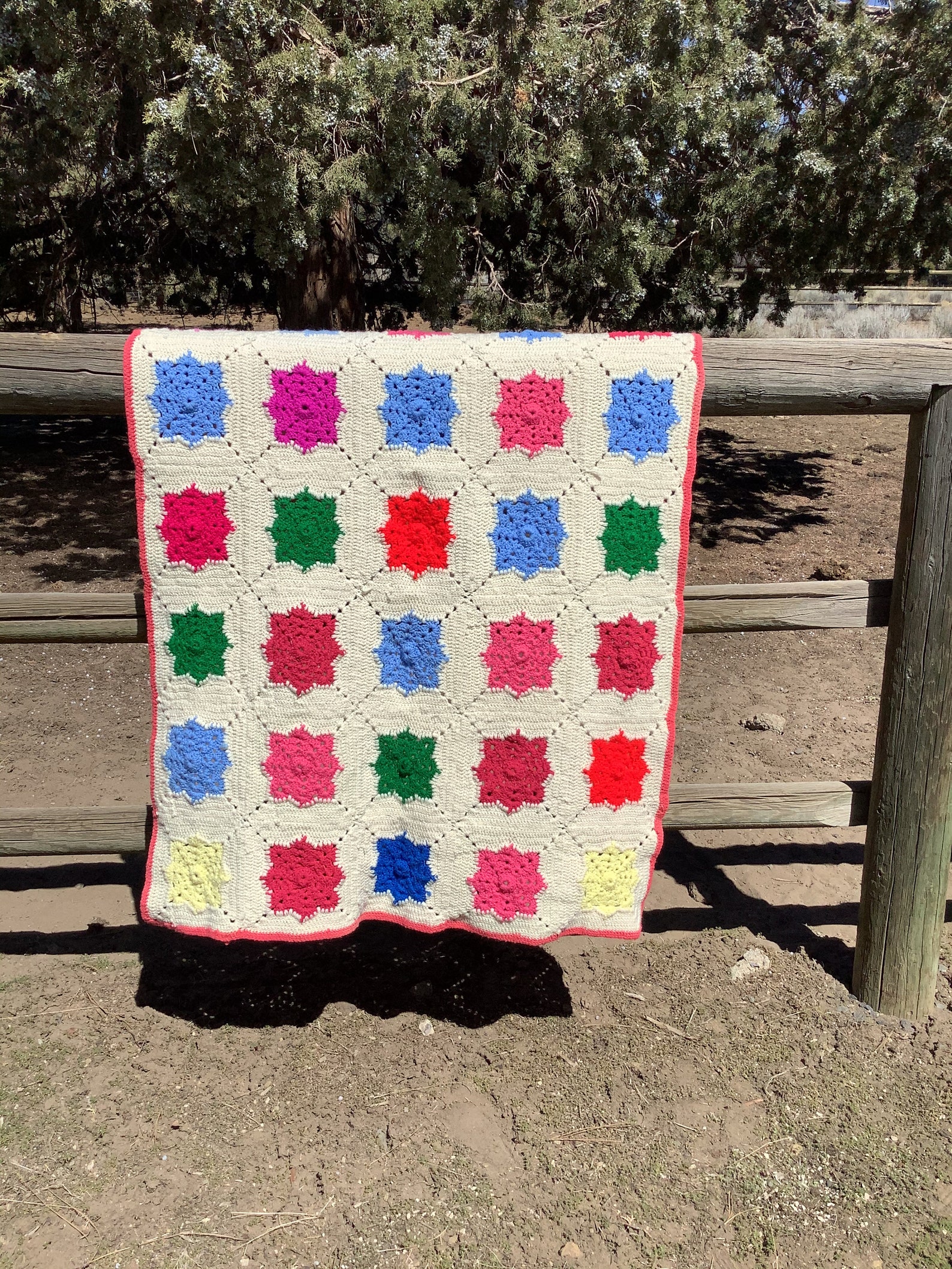 Vintage knit blanket Etsy