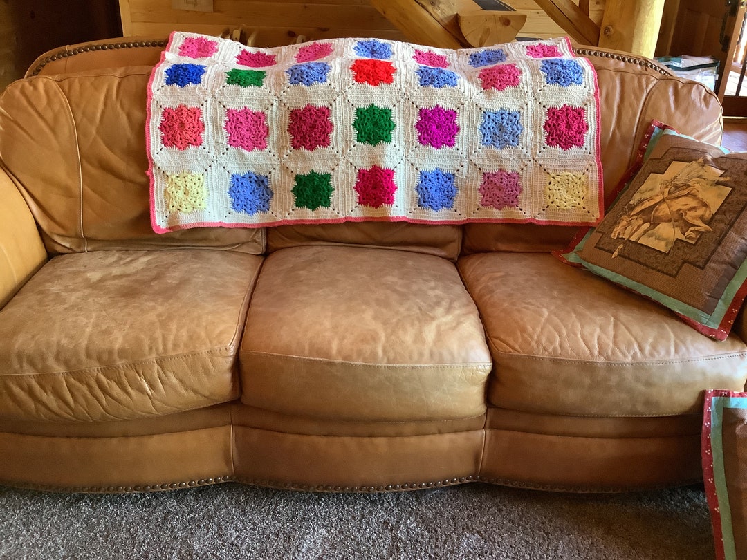 Vintage Knit Blanket Etsy