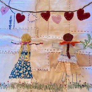 Vintage Slow Stitch Paper Dolls - Heart Strings