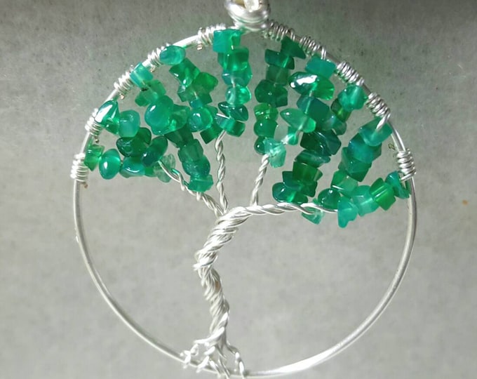 Green Apatite Tree of Life Necklace