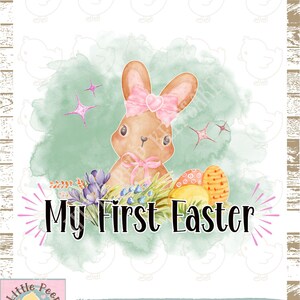 My First Easter PNG, Baby Easter Sublimation Design, Cute Bunny Easter Shirt PNG, Digital Download for Infant Bodysuit, Spring Clipart