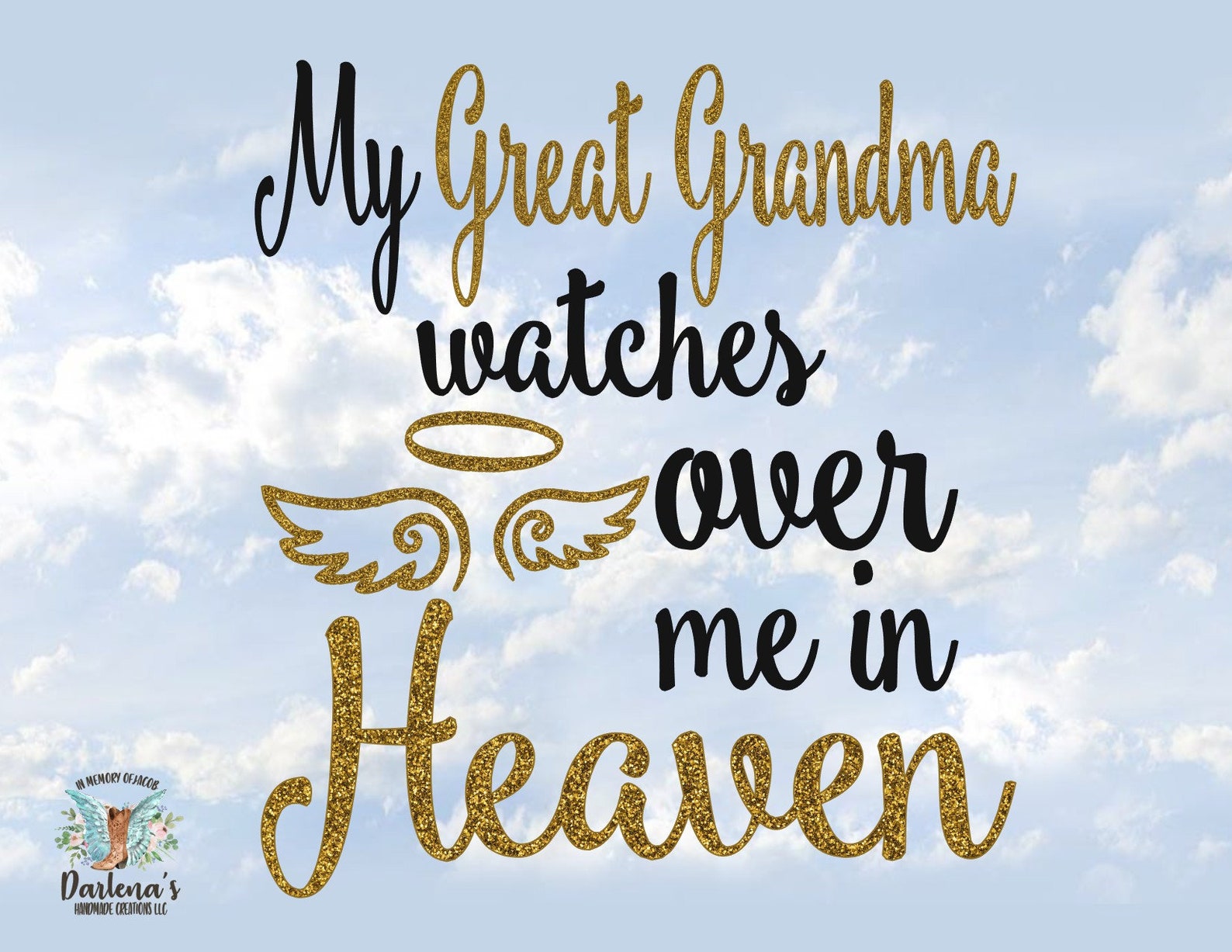 My Great Grandma Watches Over Me in Heaven SVG File Cut File Etsy