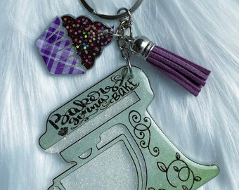 Bakers Gonna Bake Glittered Keychain, Bag Charm, Key Holder, Stand Mixer