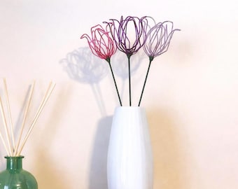 Tulipán de alambre, regalo floral eterno, decoración floral para el hogar, alternativa a las flores frescas.