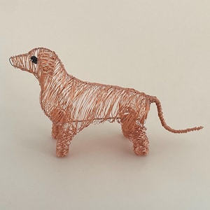 Dachshund statue, cute metal dog sculpture