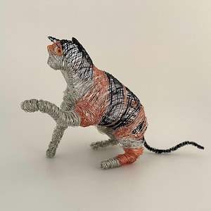 Calico cat figurine, one of a kind animal sculpture, personalized cat memorial