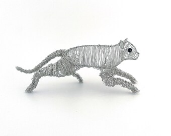 Draadkattensculptuur, handgemaakt cadeau voor kattenliefhebbers