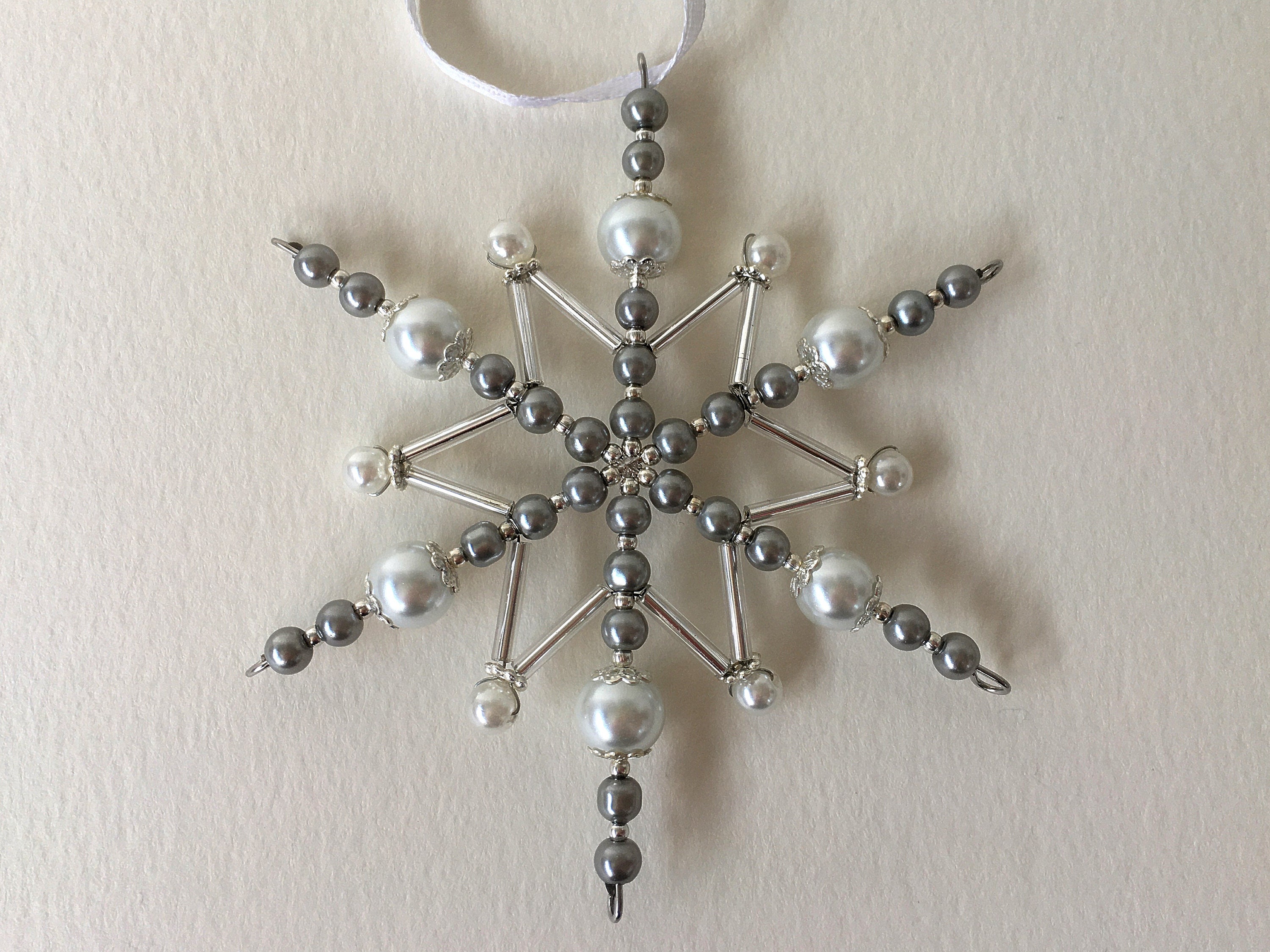 Tutorial for bead woven Christmas Ornament / Pendant Snowflake –  Exclusive Craft