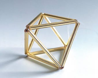 神聖幾何学プラトン立体セット - 手作りチャクラ吊り下げ装飾 - 正四面