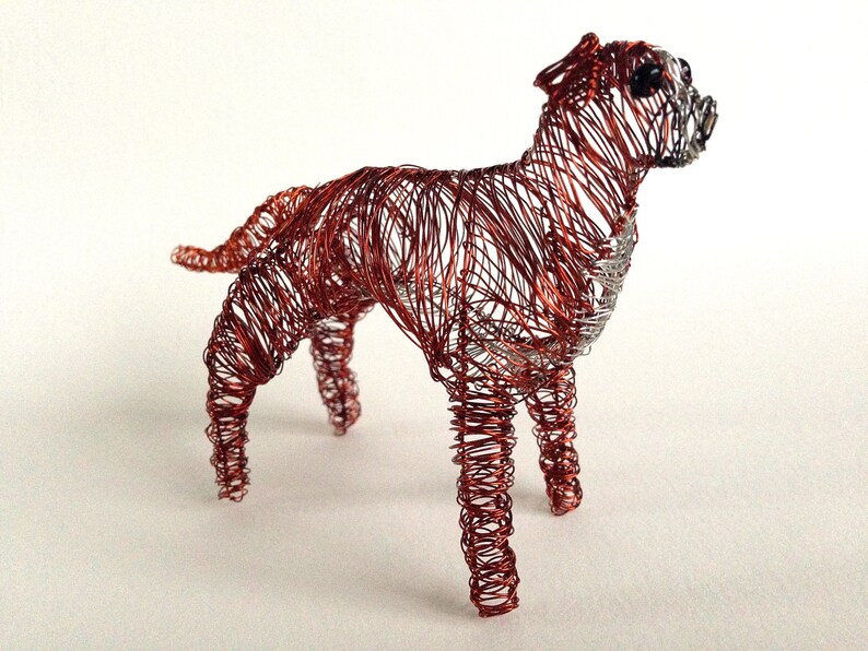 Wire Dog, Boxer Statue, Custom Dog Ornament, Metal Dog Sculpture, Dog