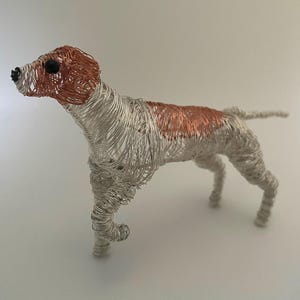 Pointer dog statue, custom dog ornament, 3D wire dog sculpture