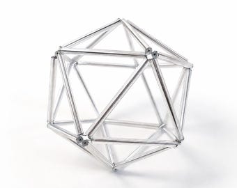 Icosahedron Sacred Geometry Decor, Platonic Solid Sculpture