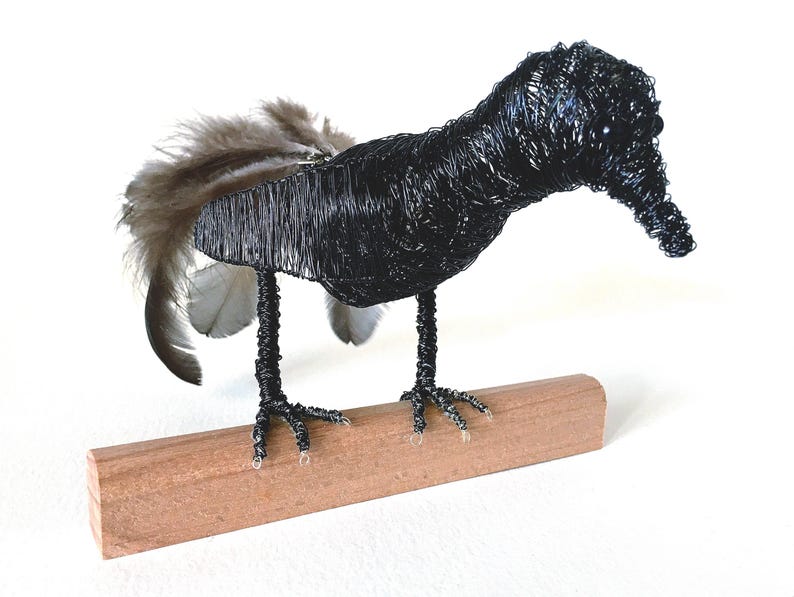 Wire Starling Sculpture, Handmade British Wildlife Decor image 4