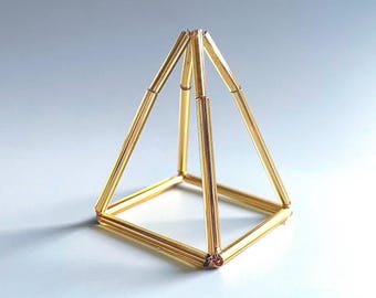 神聖幾何学プラトン立体セット - 手作りチャクラ吊り下げ装飾 - 正四面