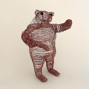 Wire Bear Sculpture: Quirky Animal Home Decor
