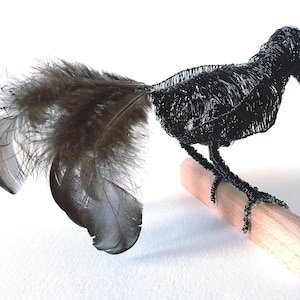 Wire Starling Sculpture, Handmade British Wildlife Decor image 6