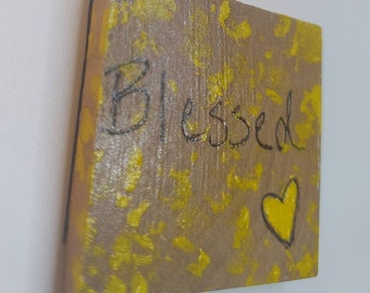 Blessed Yellow Magnet Handmade Home Decor Refrigerator Magnet - Yellow Magnet