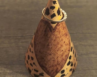 Love Message Wood Ring Holder Ring Cone Animal Print
