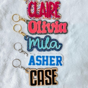 Backpack tag / backpack name tag / girls backpack tag / girls bag tag / keychain / girls keychain / back to school / bag name tag