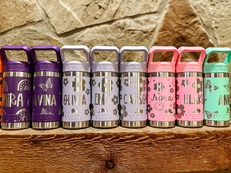 Customizable 12oz Yeti Kids Water Bottle - Engraved Full Wrap Stainless ...