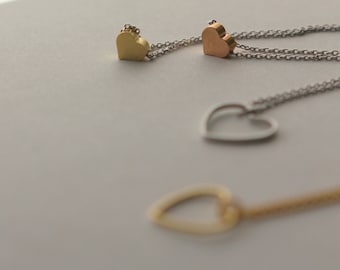 Sweetheart Open Heart or small heart layered Necklace Pendants