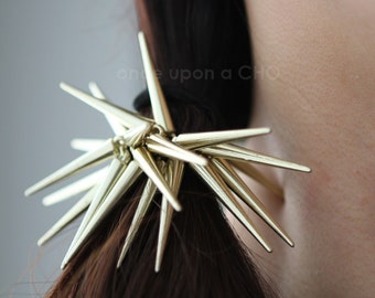 Spikey Spike Hair Tie for 2024 | gold or silver finish | punk ponytail | summer hair accessory trend