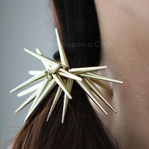 Spikey Spike Hair Tie for 2024 | gold or silver finish | punk ponytail | summer hair accessory trend