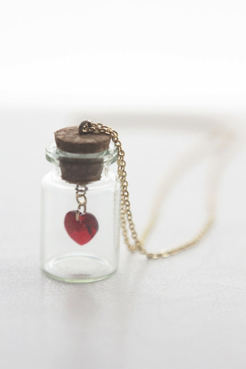 Bottled Love Crystal Heart Swarovski in Glass Bottle Jar - Etsy