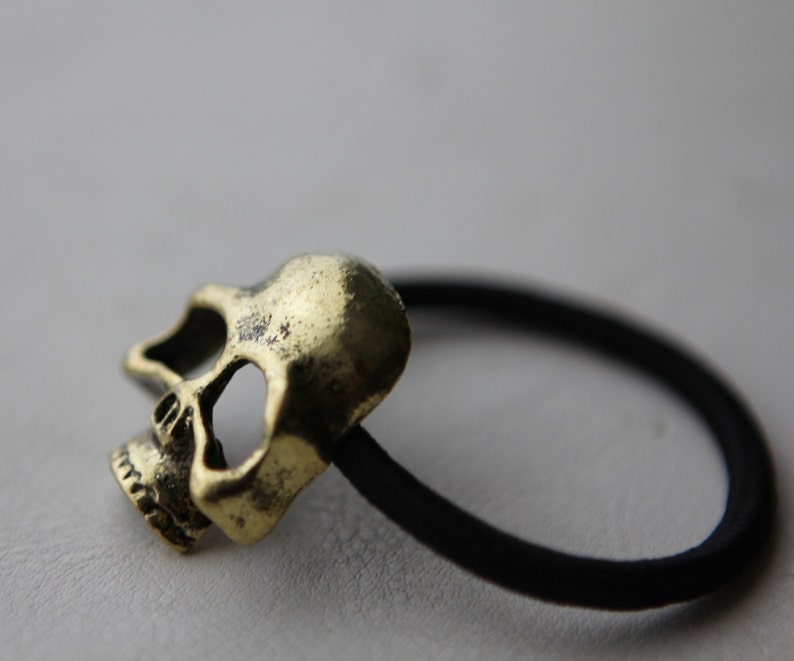 Cool Black SKULL Hair Tie Goth Gothic Halloween Darth Vader image 4