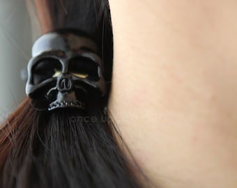 Cool Black SKULL Hair Tie | Goth Gothic Halloween | Darth Vader