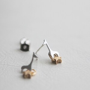 giraffe with gold star stud earrings image 3