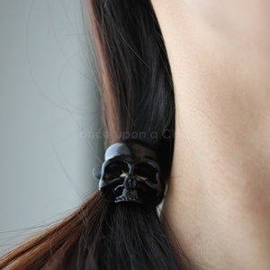 Cool Black SKULL Hair Tie Goth Gothic Halloween Darth Vader image 5