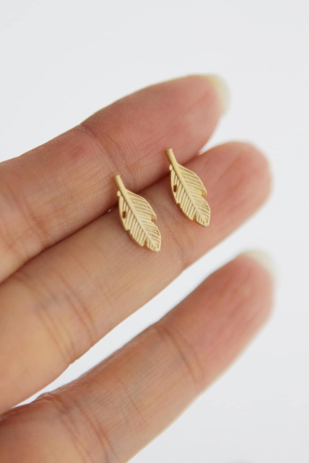 Light as a Feather Matte Silver or Gold Finish Earring - Etsy