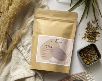 Digest Herbal Tea, Loose Leaf Tea, Peppermint, Chamomile, Fennel, Ginger, Cardamom