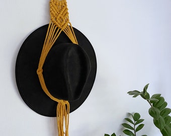 Colorful Macrame Hat Hanger, Hat Display, Boho Hat Hanger, Hat Storage