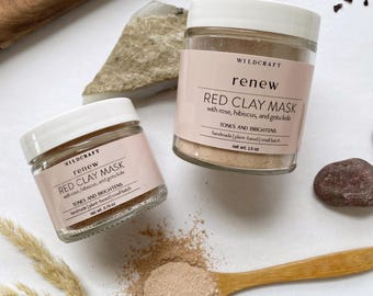 Radiant Red Clay Mask for Mature Skin | Brightening, Anti-Aging, Collagen-Boosting Organic Face Mask