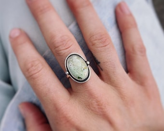 Handmade Sterling Silver & Turquoise Ring | Size 7 3/4 | One-of-a-Kind Turquoise Jewelry