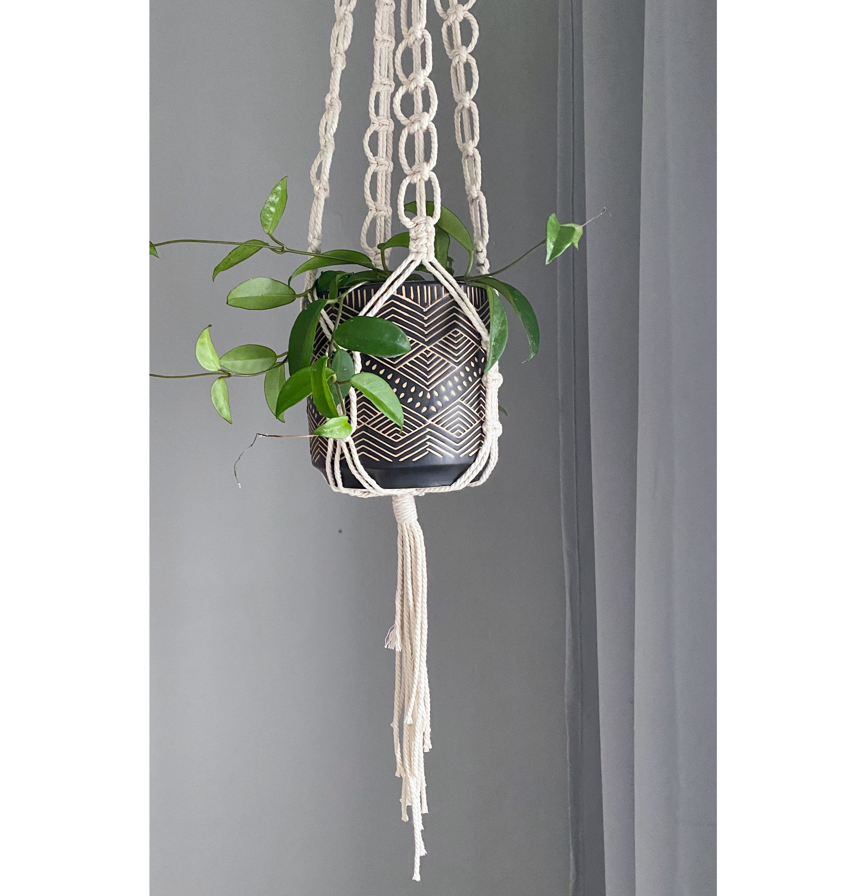 Handmade Chain Macrame Plant Hanger // Natural // Boho Plant | Etsy