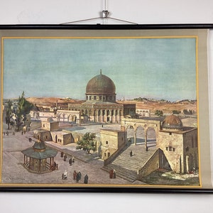 Gráfico escolar desplegable vintage del Templo de Jerusalén